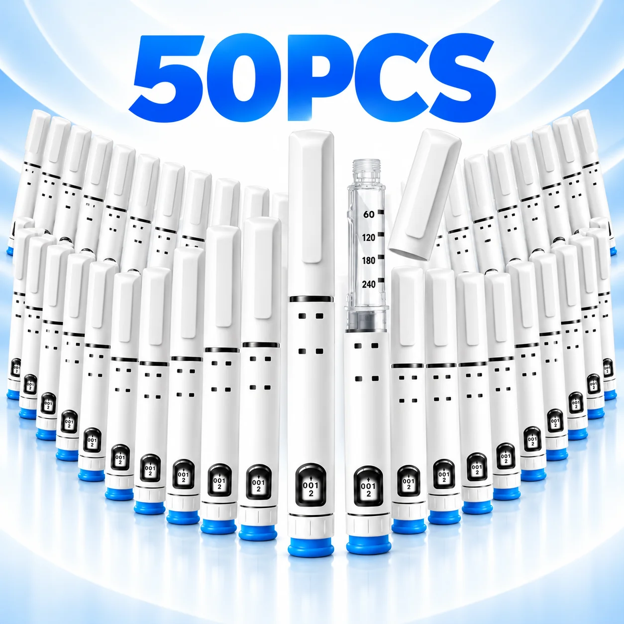 10/20/30/50Pcs Disposable Adjustable Insulin Injector Pen Kit Insulin Syringe Pen Se Precise Dosing Practical Injection Supplies