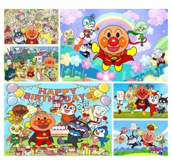 Cartoon Cute Anpanman Photography Background Kids Birthday Party Backdrop Vinyl Photo Banner Studios Photography Props