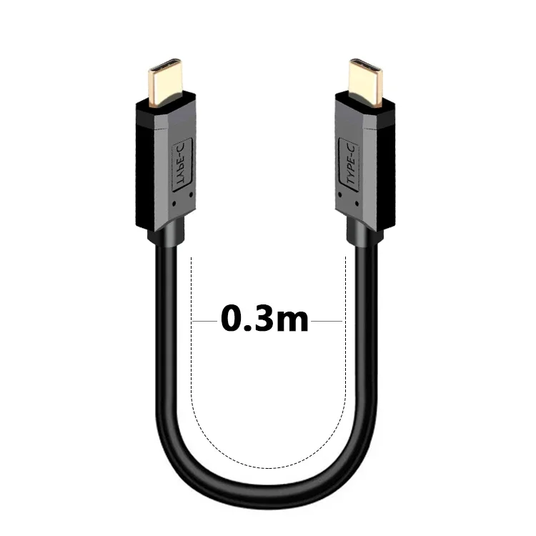 USB 3.1 Tipo-C macho para macho Dual Head cabo de dados, 90 graus, PD carregamento rápido, função completa, suporte de interface banhado a ouro, 4K60hz