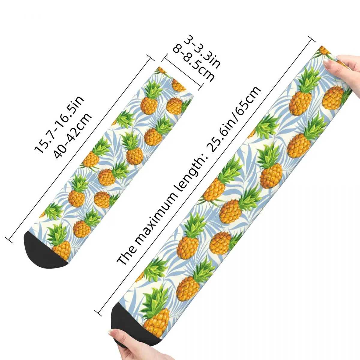 Calcetines transpirables para hombre y mujer, calcetín de piña, fruta, alta calidad, primavera, verano, Otoño e Invierno