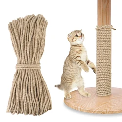 For Cat Sharpen Claw Natural Sisal Rope Twine Desk Legs Binding Rope Cat Climbing Frame 20M/50M/100M DIY Scratching Post Toy