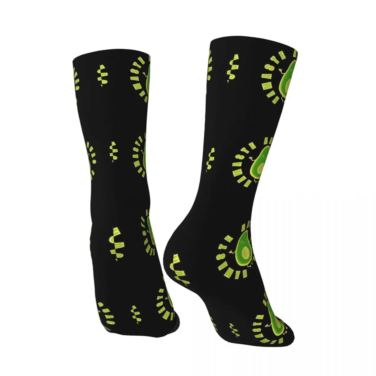 Funny Crazy Sock for Men Meditation Relaxing Hip Hop Vintage Avocado Yoga Happy Seamless Pattern Boys Crew compression Sock