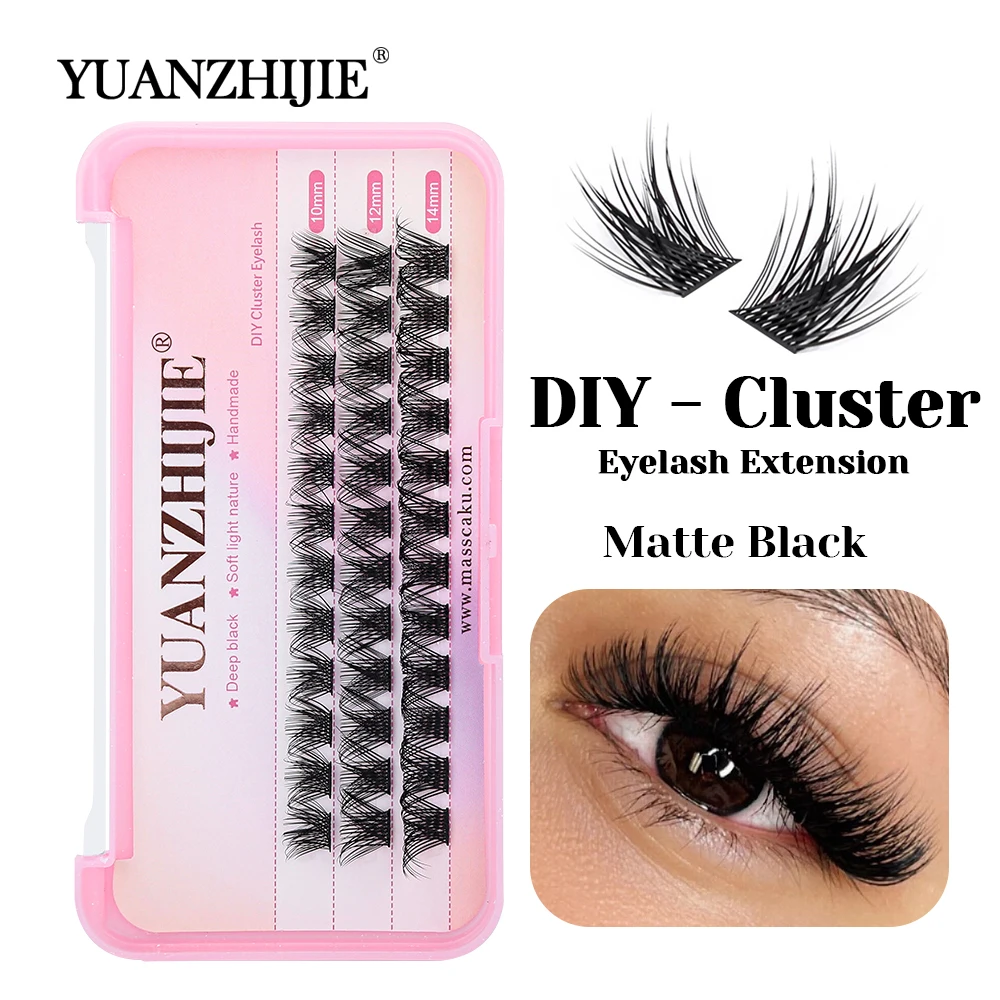 Wholesale YUANZHIJIE 10/12/14mm Mix Length 3D Effect Segmented Eyelashes Individual Multi-texture Russian Volume Lashes in Stock