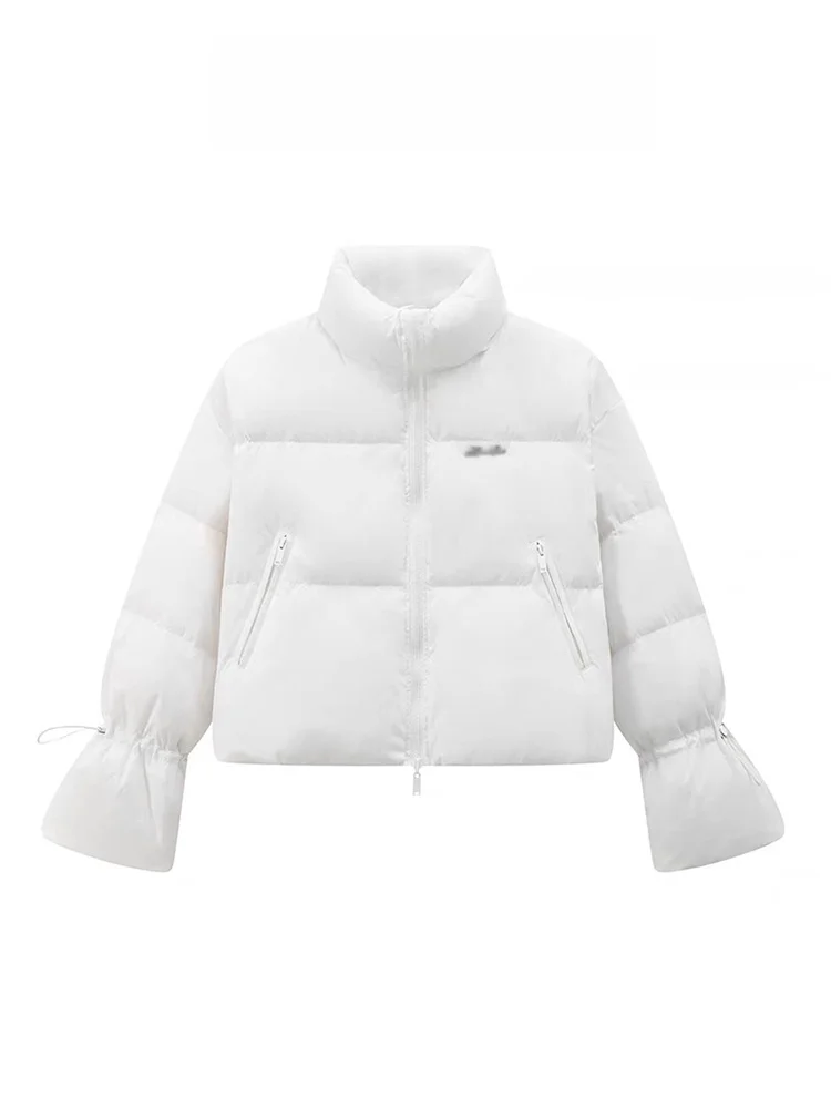 

Sweet ort, хлопковая куртка с двойной молнией, женский зимний дизайн, теплая верхняя одежда небольшого размера с воротником-стойкой, модная верхняя одежда