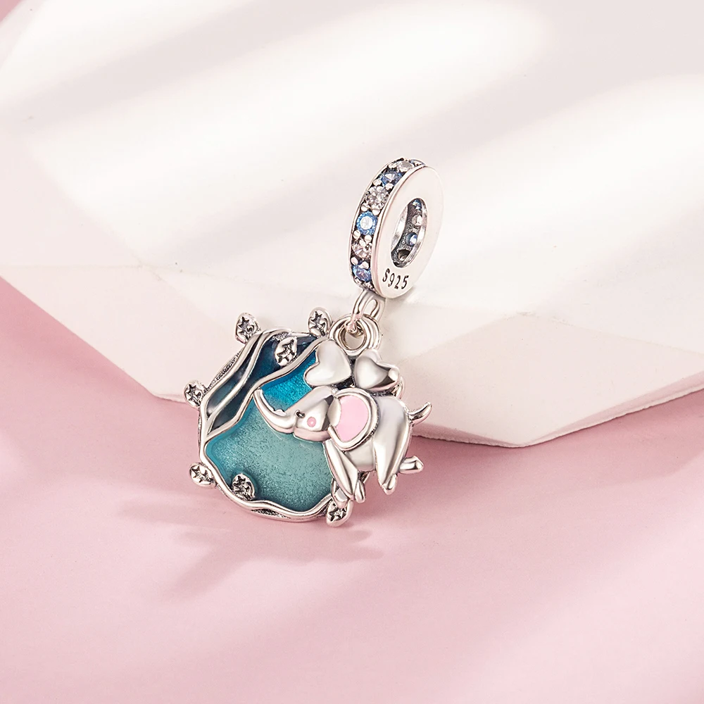 Pan Charms Original Elephant & Lakes Dangle Charm Bracelet Pendant Jewelry