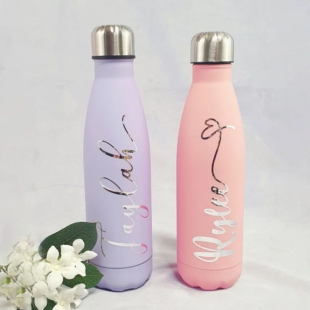 Personalized Water Bottle Bridesmaid Gift Idea Hot Cold Insulated Thermos Wedding Bachelorette Party Favors Drink Flasks