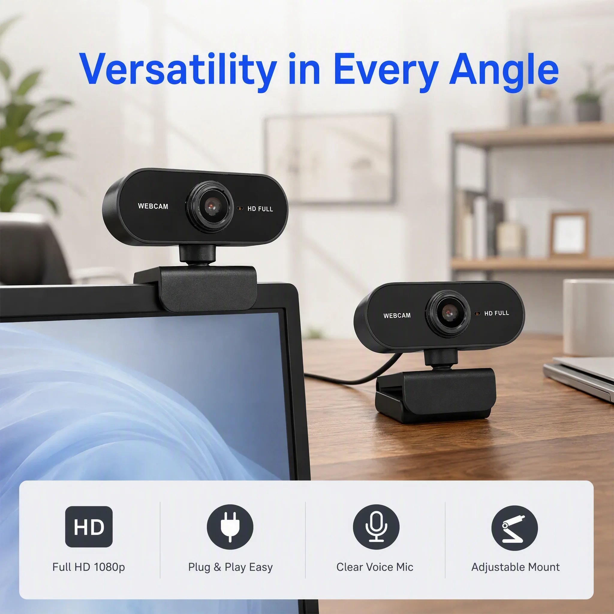 Camera 1080P HD Computer HD USB Camera Built In Microphone USB Network Camera Web Camera For Work With Microphone Tripod