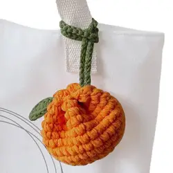 Orange Coin Pouch Drawstring Knitted Bag Orange-Shaped Crochet Purse Cute Wallet Crochet Tangerine Bag Coin Chargers For Women