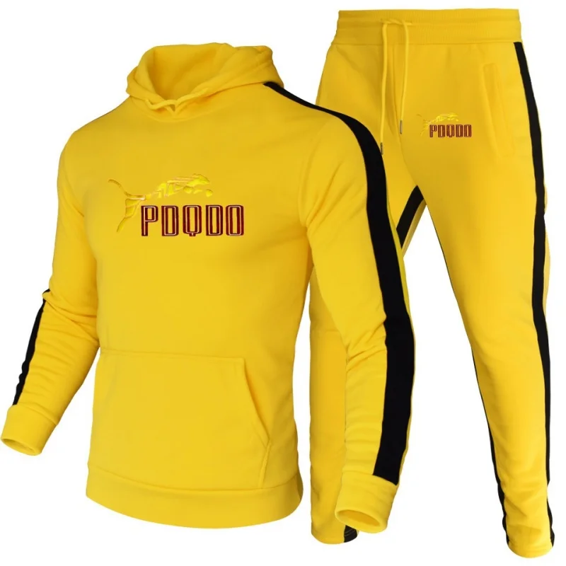 New sweater trousers suit fashion sports fitness men\'s autumn and winter suit 2022 chandals hombre