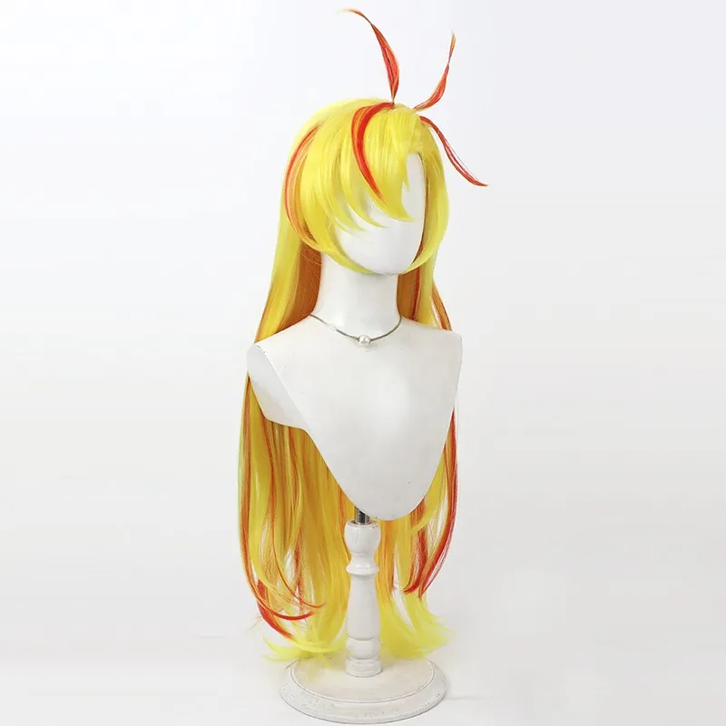 Juego Regina Cosplay peluca pelo largo amarillo con reflejos rojos Cosplay pelo para Comicon fiesta adultos mujeres hombres