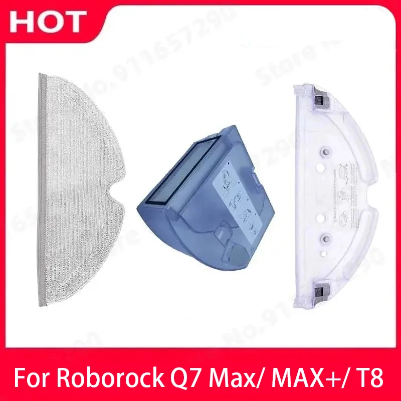 Neue Ablage für Mopps, Wassertank und Staubbehälter für Roborock Q7 Max, Q7 Max+ und T8 mit HEPA-Filtern – Zubehör für Staubsauger-Staubbehälter