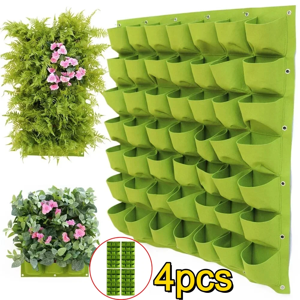 4/1Pcs 18/9-Pocket Vertical Garden Planter Wall-Mounted Bag for Balcony/Patio Grow Herbs & Vegetables Indoors/Outdoors