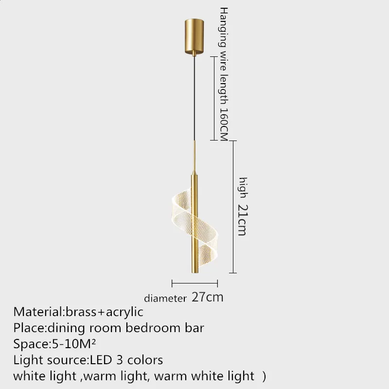 TYLA-Pingente De Latão Lustre LED, 3 Cores, Ouro, Cobre, Luzes Suspensas Para Casa Moderna, Sala Ao Vivo, Decoração Do Quarto