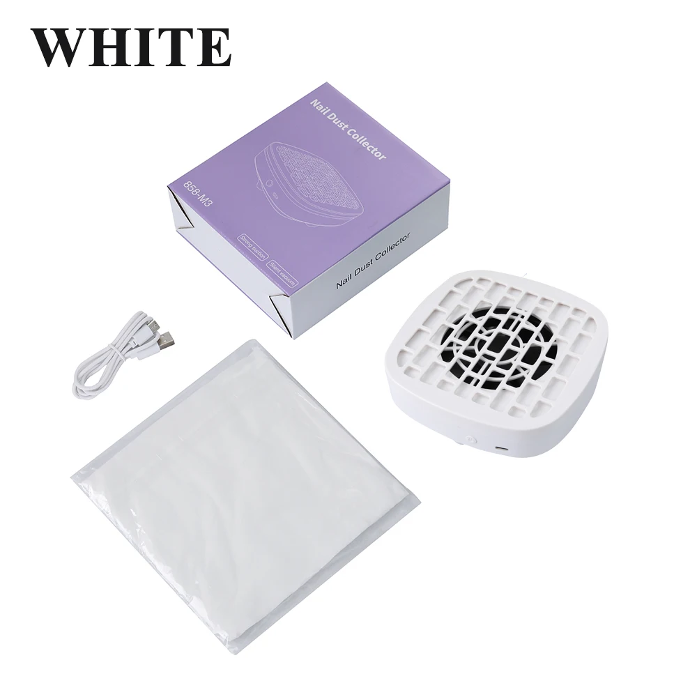 مروحة صغيرة لجامع غبار الأظافر لآلة الأظافر، مكنسة كهربائية قوية للأظافر مع معدات إزالة مرشح الورق للأظافر