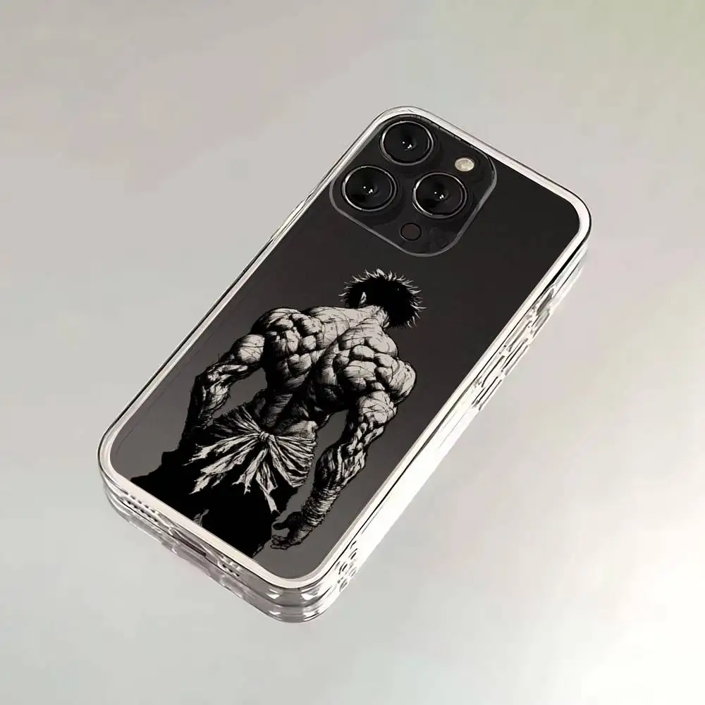 حافظة هاتف هزلية H-Hanma Baki لهواتف iPhone 16,15,14,13,12,11,17 Pro,Max,Plus,X,XS,XR,SE,غطاء ناعم شفاف صغير #2