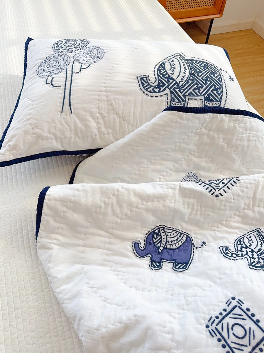 

Детское одеяло ручной работы с плотной вышивкой, летнее, с хлопковым наполнителем, универсальное для всех сезонов