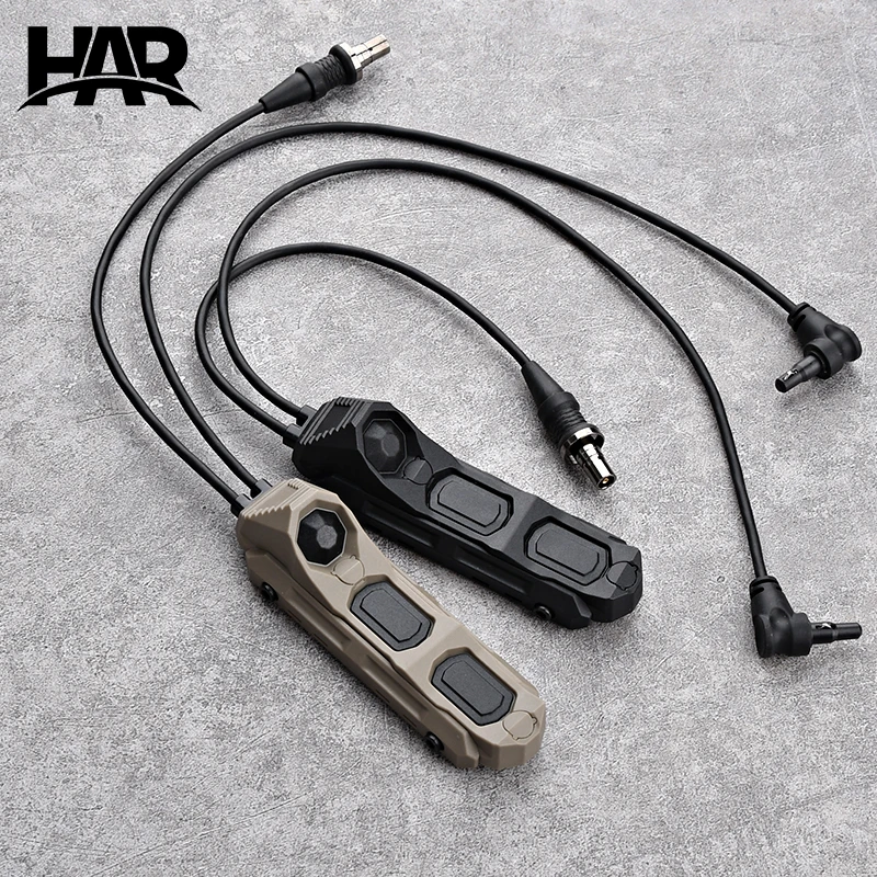 WADSN Tactical Dual Control Remote Switch 7/12.6 Inch Extended Cable 2.5mm Crane Plug Fits Picatinny M-LOK Outdoor Gear
