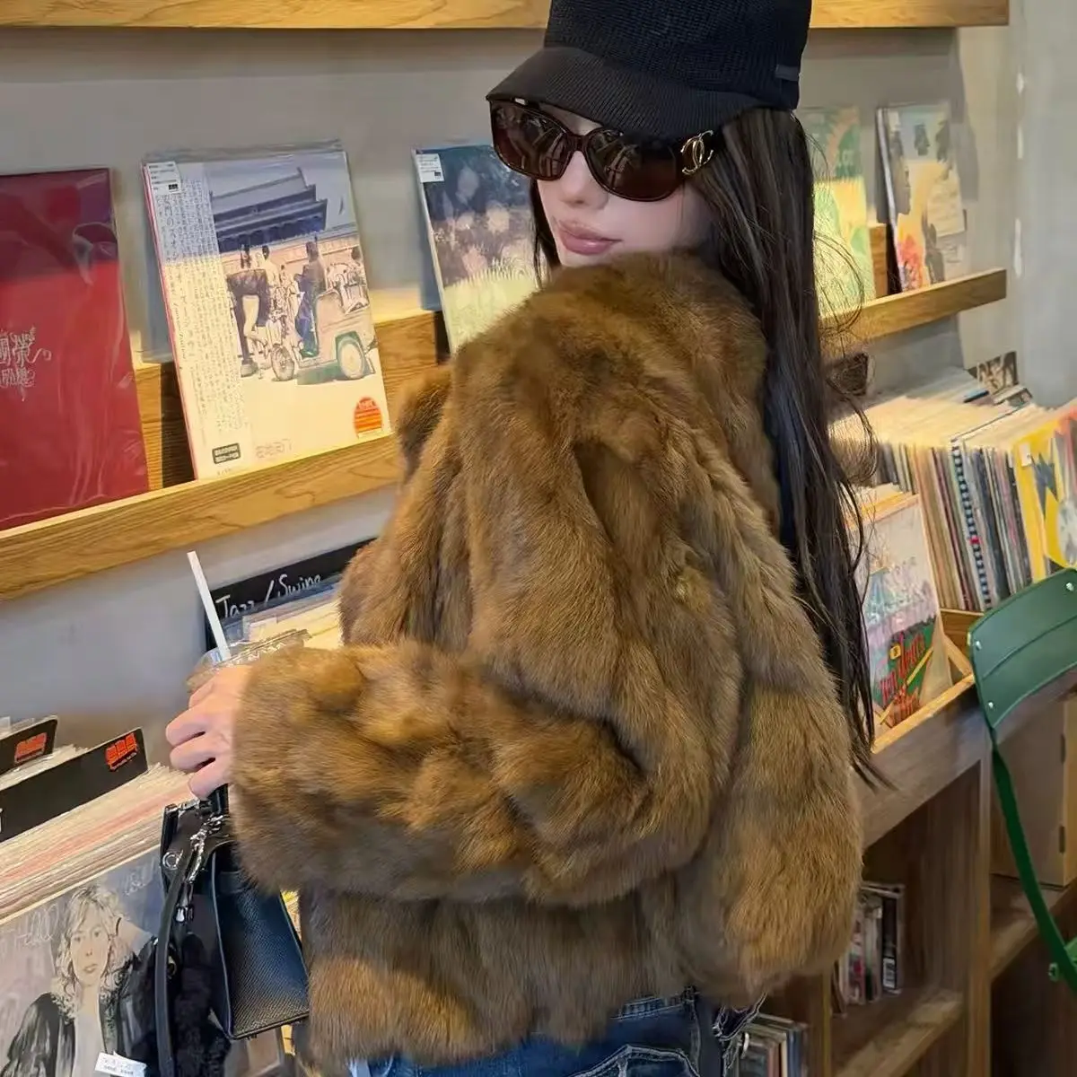 Real Rex Rabbit Fur Coat for Women,Autumn Winter Short Jacket Thick Warm New Elegant Female Warm Outerwear