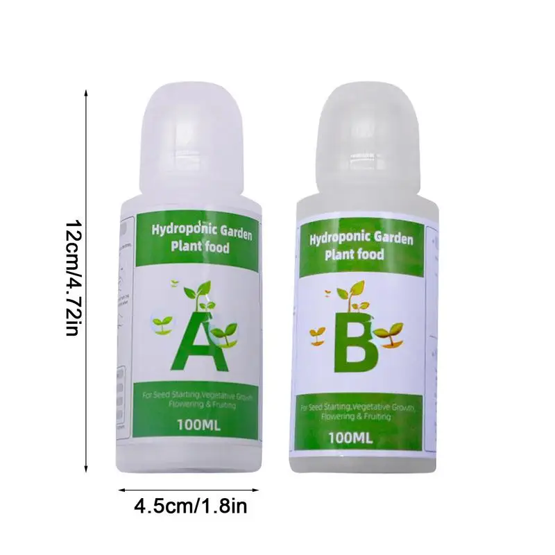 2PCS/Box General Hydroponic Nutrient Liquid A and B Fertilizer Solution Kit for Growing Plant Flowers Food Vegetable Fruit 200ML