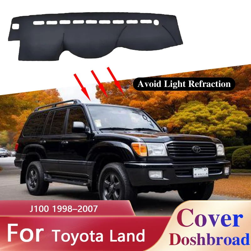 Dashboard Cover Carpet Dashmat for Toyota Land Cruiser J100 1998–2007 Liner Sunshade Anti-dirty Anti-sun Sticker Accessories.