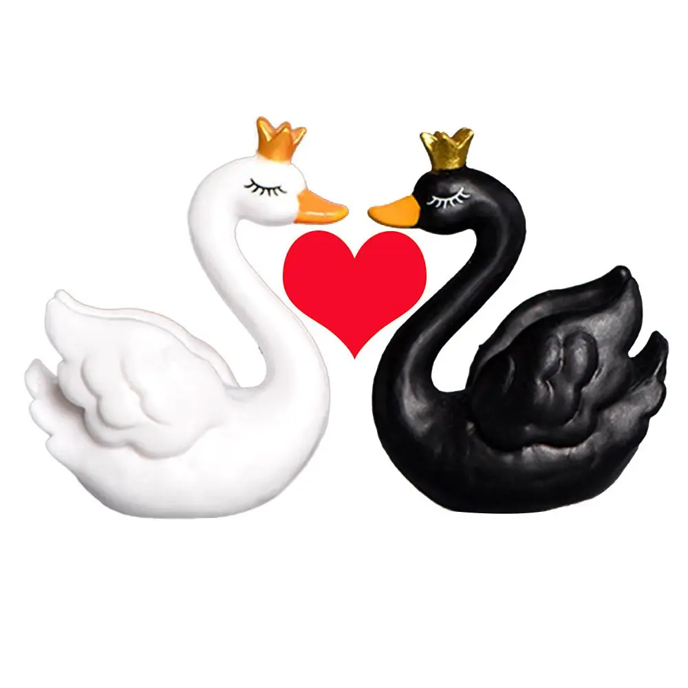1 قطعة تاج البجعة السوداء البلاستيك الحيوان تمثال صغير تمثال صغير الحرف الشكل زخرفة المنمنمات #5
