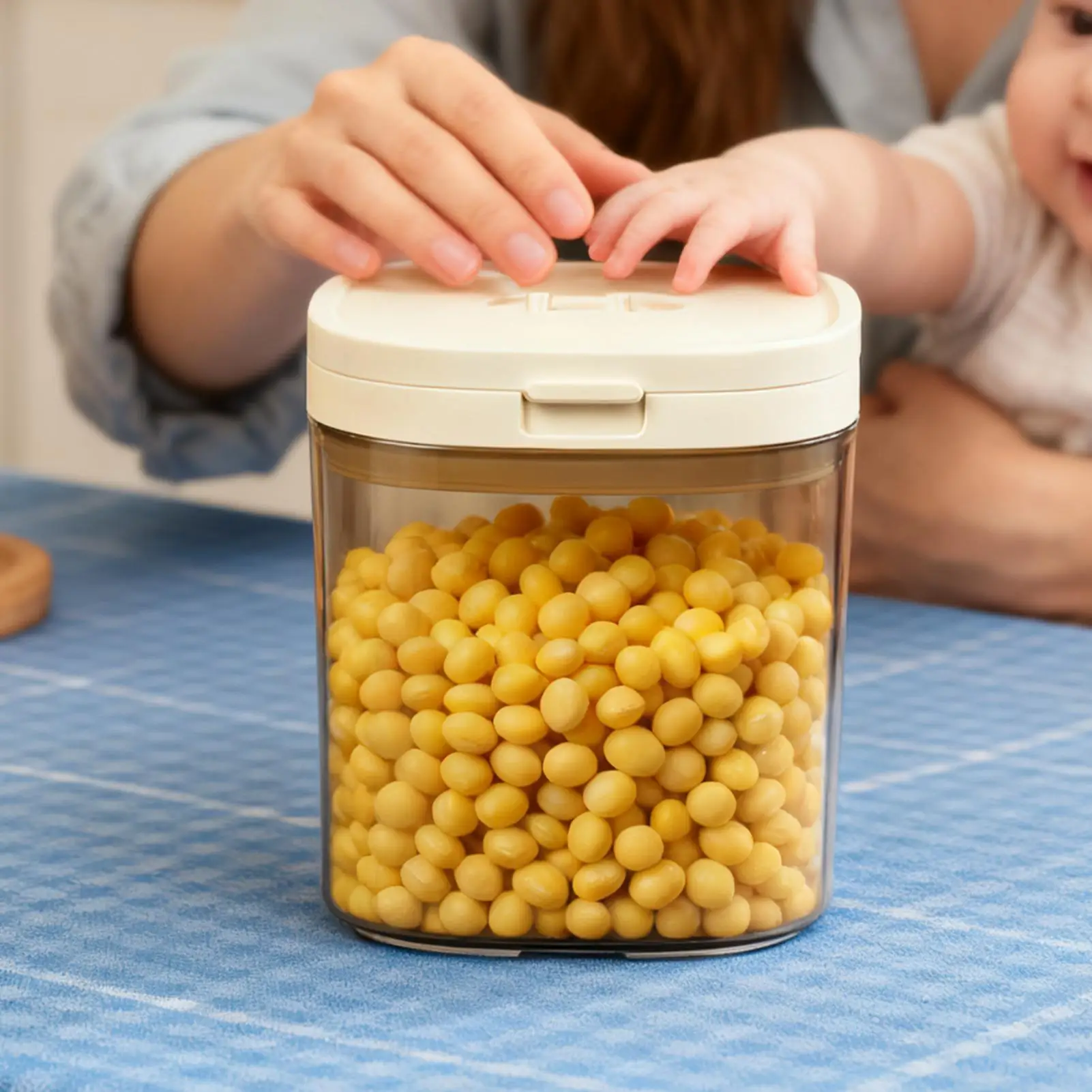 400/800/1200/ml Airtight Food Storage Container with Scoop BPAFree Kitchen Jar for Flour Sugar Coffee Milk Powder Sealed Fresh