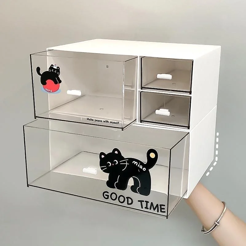 

Acrylic Desktop Organizer Box Office Stationery Storage Drawer Style Document Holder Student Supplies Arrangement Case