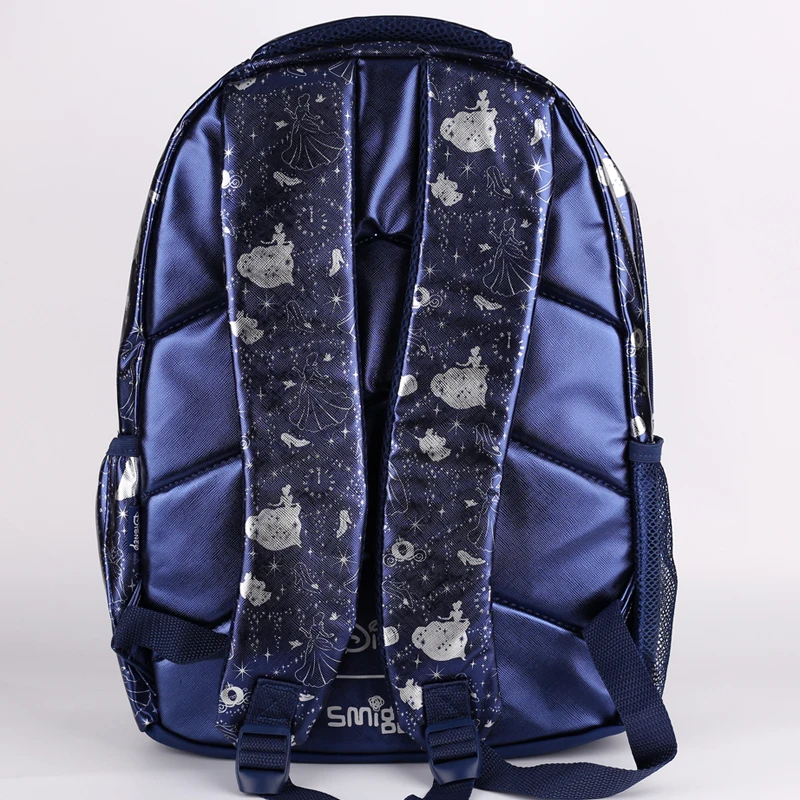 New Original Australian Smiggle Large Capacity Backpack Schoolbag Blue Cinderella Shoulder Load Relief Schoolbag Girl Gift