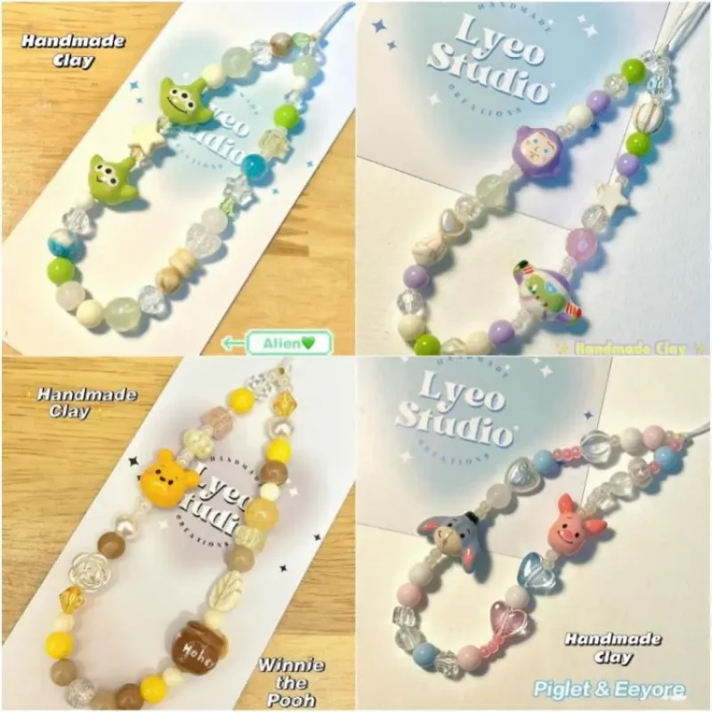 

Piglet Eeyore Kawaii Cartoon Phone Chain Ccd Camera Pendant Accessories Keychain Birthday Gift for Boys Girls Ornaments