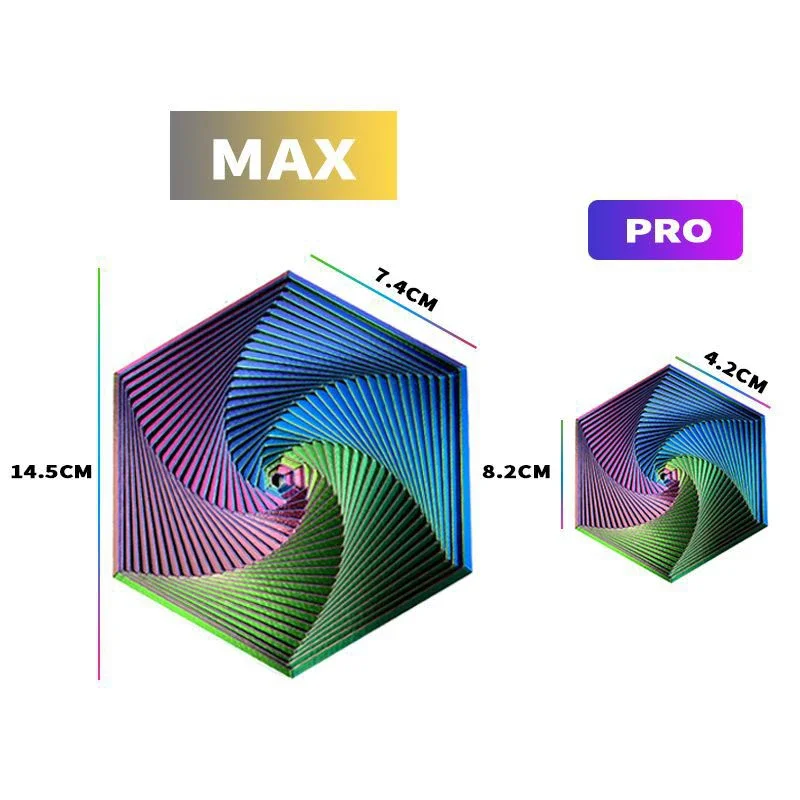 Ferramenta de alívio do estresse de impressão 3D de brinquedo fractal hexagonal de mudança espiral