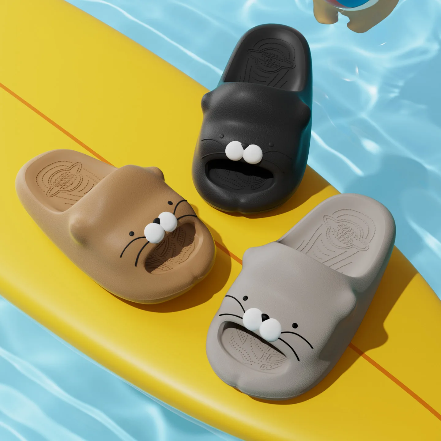 

2026 Unisex Cartoon Otter Pocket Slippers Thick Sole Non Slip Shower Slides Cute Couple Indoor Home Sandals Fashion Soft Comfort