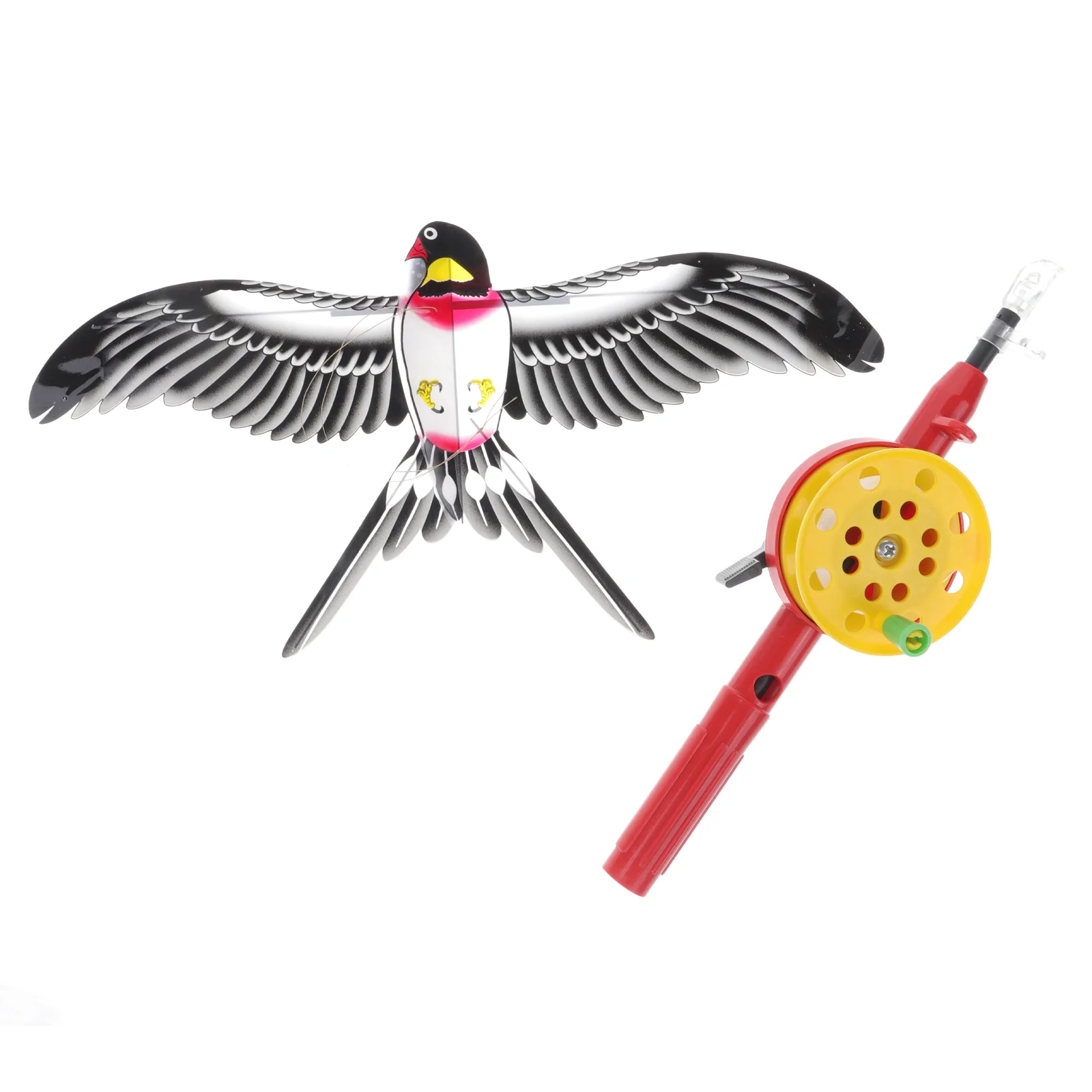 

Kite Kids Flying Toy Beach Toys for Cartoon Swallow with Fishing Pole Funny Bird Easy Animal Child