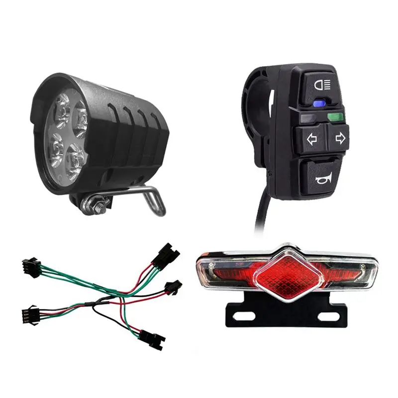 

AEE5-Ebike Switch DK336 With QD168 Frontlight C-05C Taillight S M Plug Warning Light Turn Signal Horn Ebike Accessories