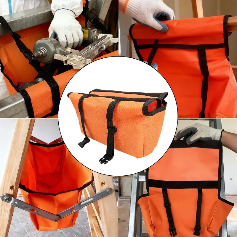 Portable Tool Bag Multi-functional Folding Ladder Storage Bag Waterproof Oxford Cloth Ladder Hanging Bag Hardware Tool Organize