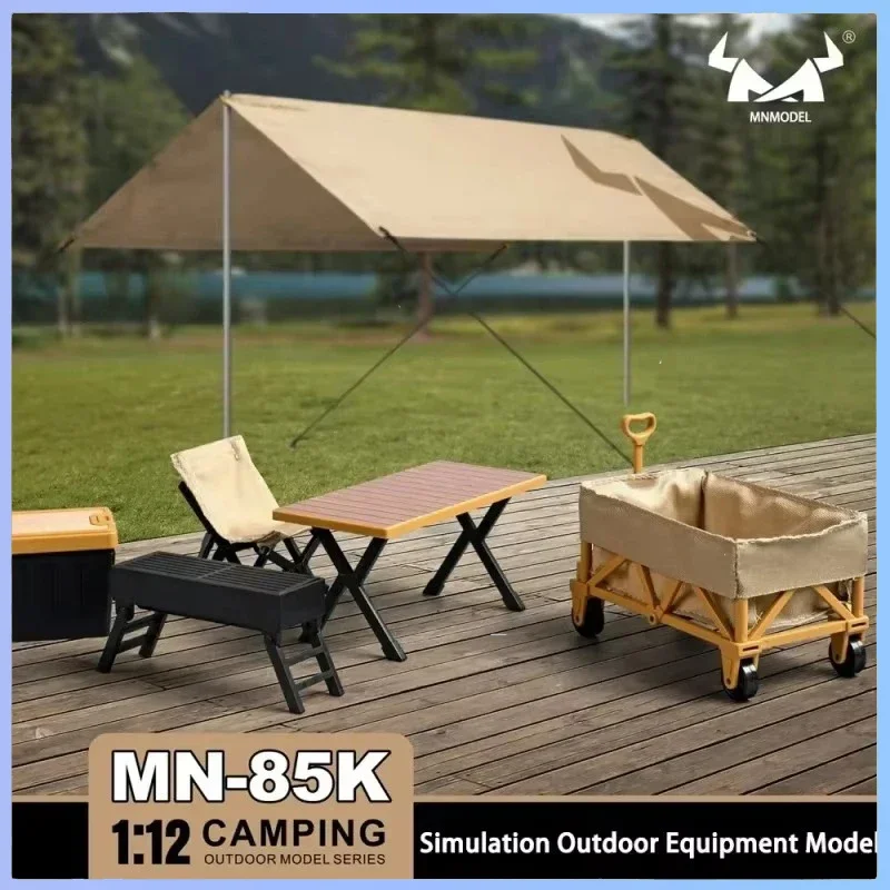 1/12 MN Model MN82S Camping Equipment Set MN85K Simulation Awning Camping Tent Sand Ladder Table Chair Decoration for Car Model