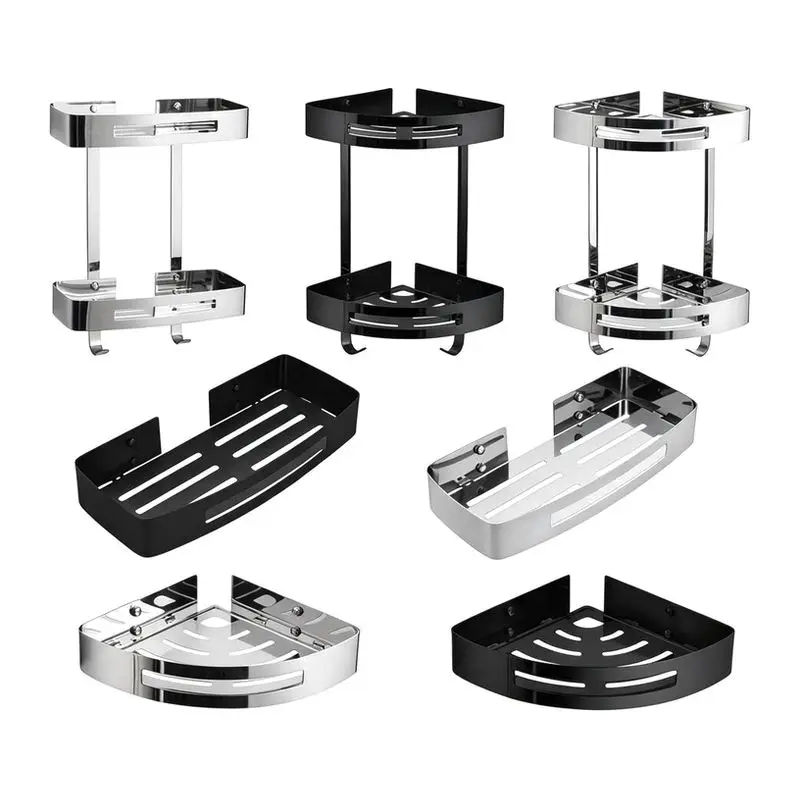 Stainless Steel Tripod Toilet Rack Square Corner Storage Hanger