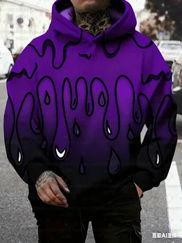 पुरुषों की हुड वाली स्वेटशर्ट, नियॉन हरा और बैंगनी लिक्विड ड्रिप पैटर्न पुलओवर, दैनिक और खेल, आउटडोर फिटनेस, महिलाओं की हुडी 10 best sales नीऑन हरा - №6