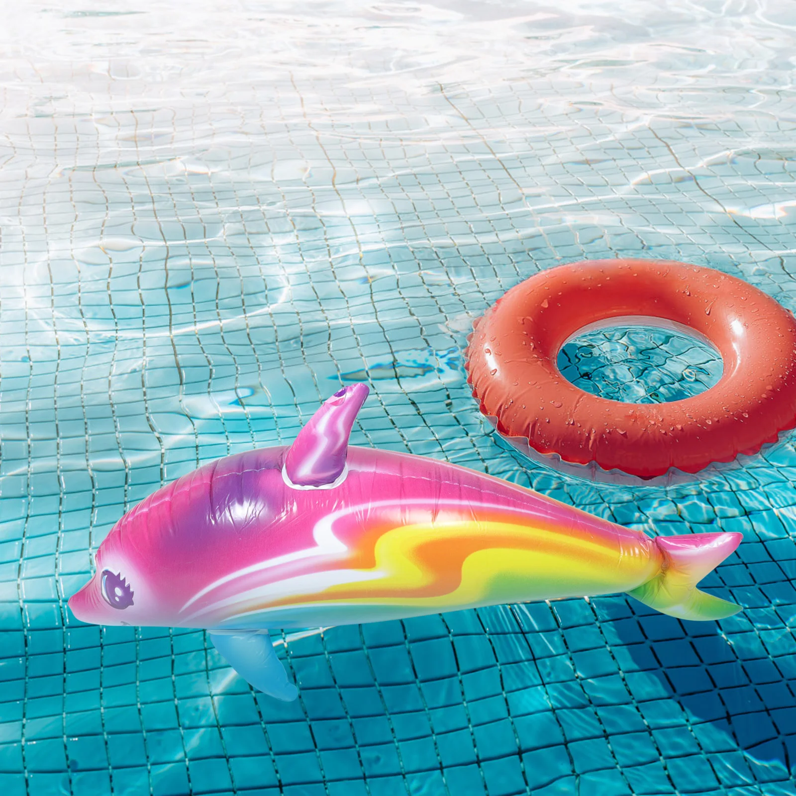 2 Pcs Inflatable Dolphin Toy Sea Animal Toys Aluminum Foil Beach Game Pvc Giant Party Favors Child Children