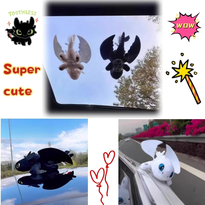 Drachentänzer Anime-Zubehör Zahnlos-Puppe Niedlicher Dachfenster-Anhänger Motorradhelm-Dekoration Fliegender Drache