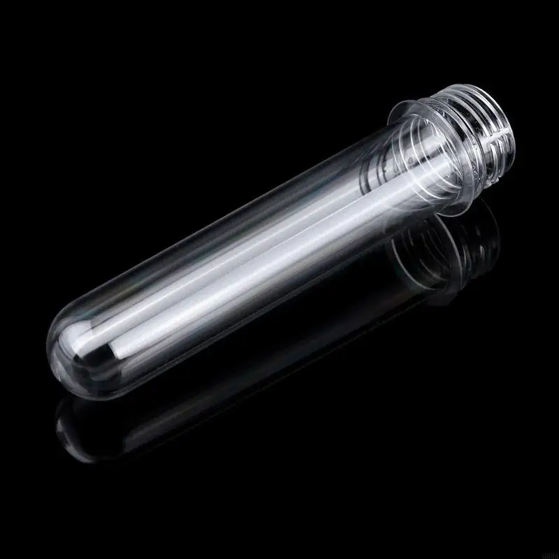 G88A 10 Pieces Test Tube 40ml Clear Plastic Test Tubes with Caps for Scientific Lab