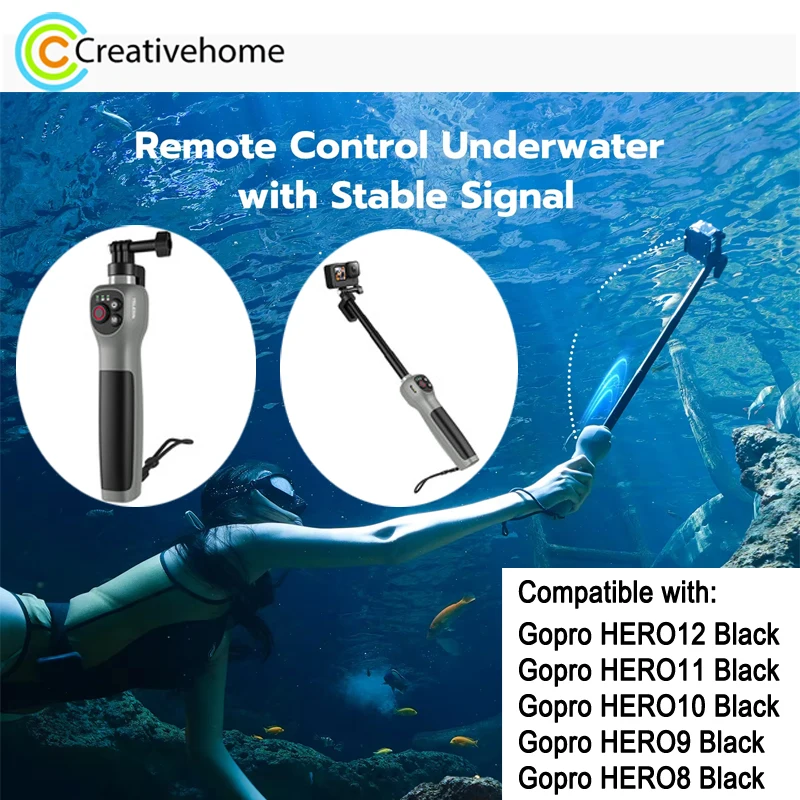 

Подводная фотография, ручка камеры длиной 85 см, пульт дистанционного управления, палка для селфи для GoPro HERO12 HERO11 HERO10 HERO9 HERO8 Black