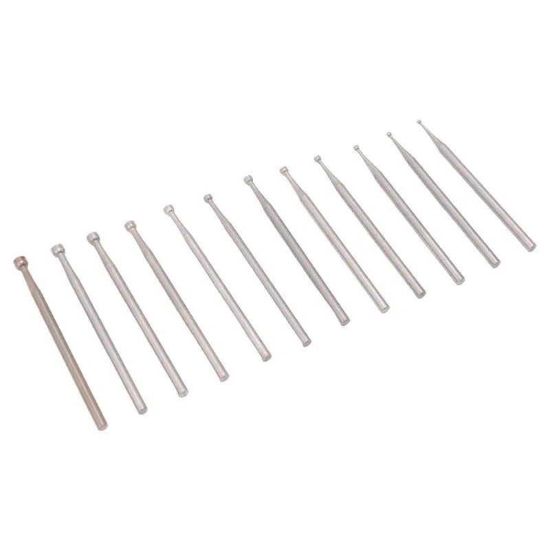 YANA50I 12 Pcs Round Cup Burr Set, 3/32Inch Shank Wire Rounder Bits Jewelry Carving Bits (0.8-3.0Mm)