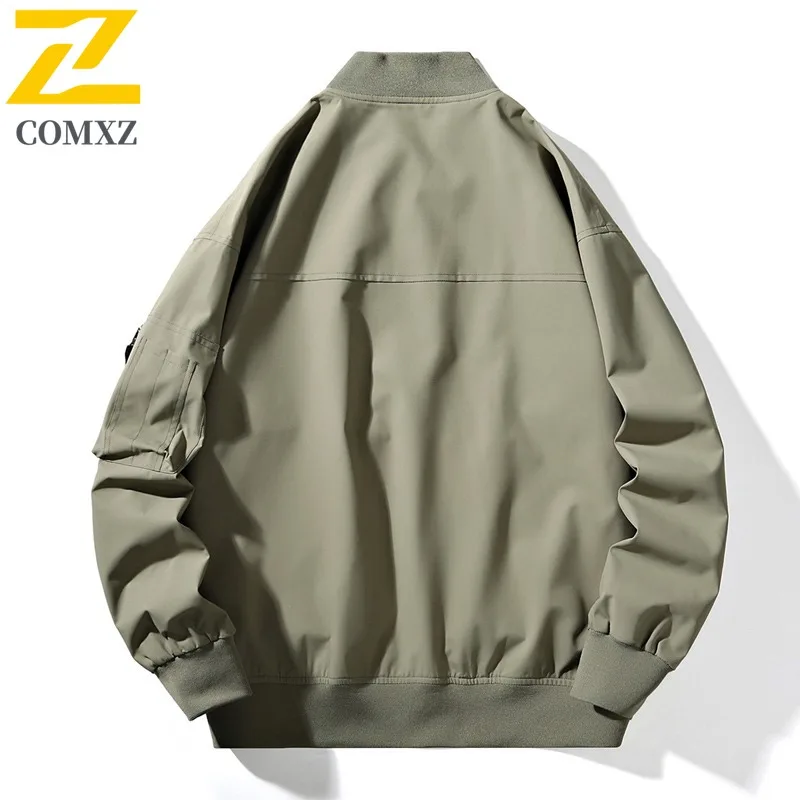 سترة رجالي COMXZ بياقة بيسبول غير رسمية سترات مضادة للرياح لركوب الدراجات في الهواء الطلق 2025 سترة واقية جديدة للخريف خفيفة الوزن غير رسمية #2