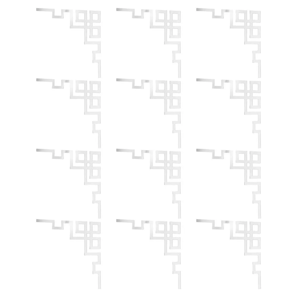 12 Stück Acryl-Spiegel-Eckwandaufkleber, leicht, langlebig, selbstklebend, dekorative Spiegelaufkleber für Wohnzimmer-Dekoration