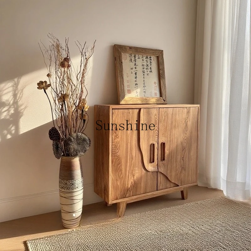 

Medieval wabi-sabi wind solid wood dining side cabinet living room B & B hotel furniture modern simple storage