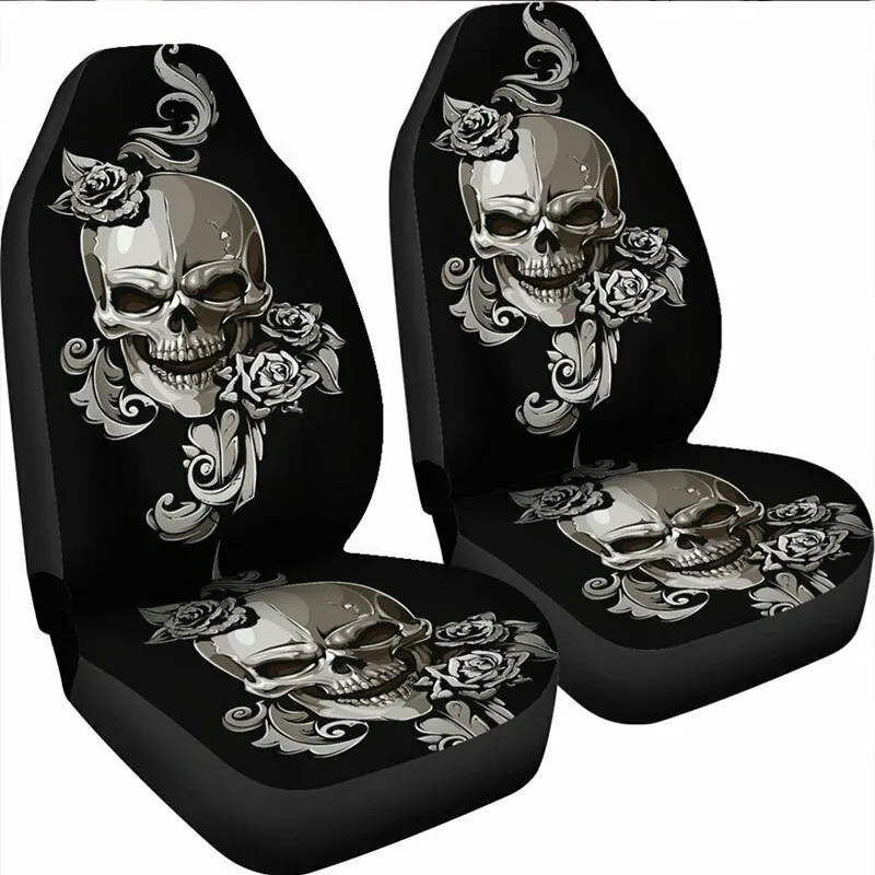 Pokrowce na fotele samochodowe Skull King Queen Skull Flag, pokrowce na fotele samochodowe Boho, ochraniacz na fotel samochodowy, pokrowiec na fotel samochodowy do pojazdu, samochód vintage — zdjęcie 6