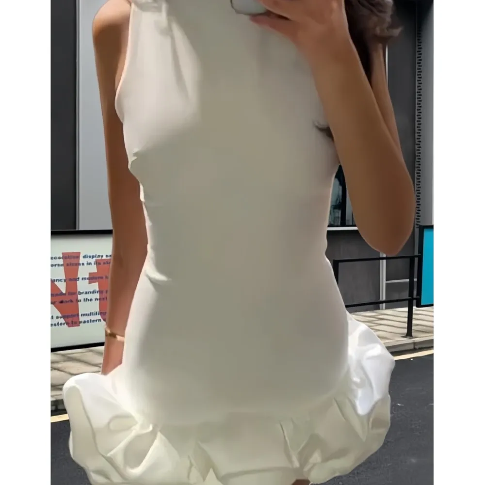 Letnie sukienki damskie jednolitego koloru, sukienki typu vestidos, eleganckie, codzienne, modne, wieczorowe mini sukienki bez rękawów na imprezę, bankiet, wyszczuplające.