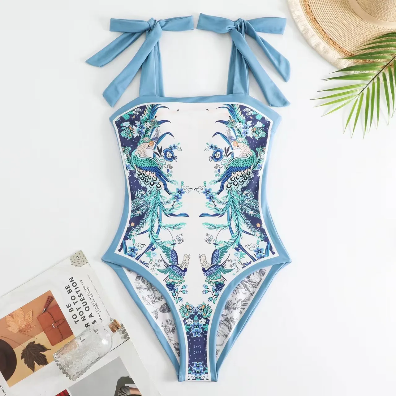 2023 Reversible Printed Swimwear Women One Piece Swimsuit Vintage Bathers Bathing Swimming Swim Suit Beachwear Summer Bodysuit