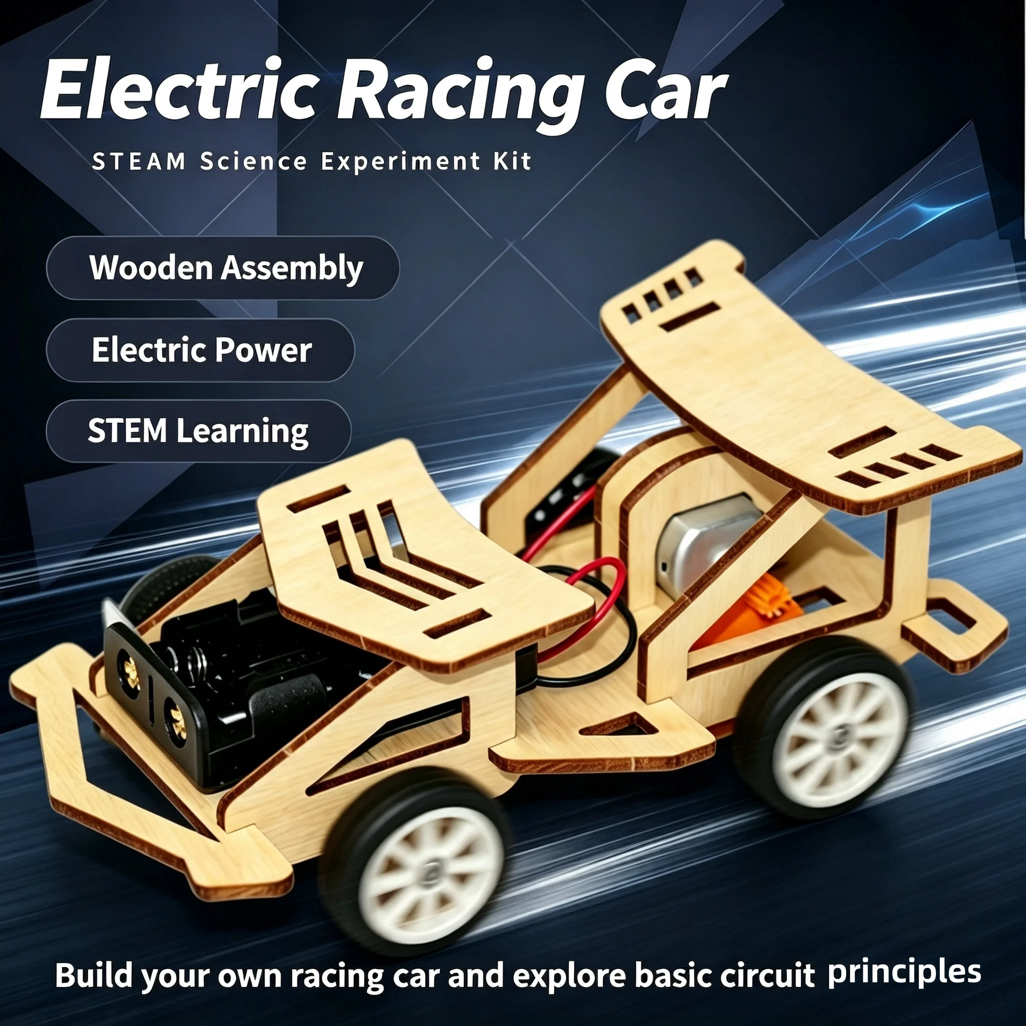 STEAM DIY Assembly Racing Car Kit Small Maker Science Invention Material Pack Experiment Handmade Physics Hobby Creative Gifts