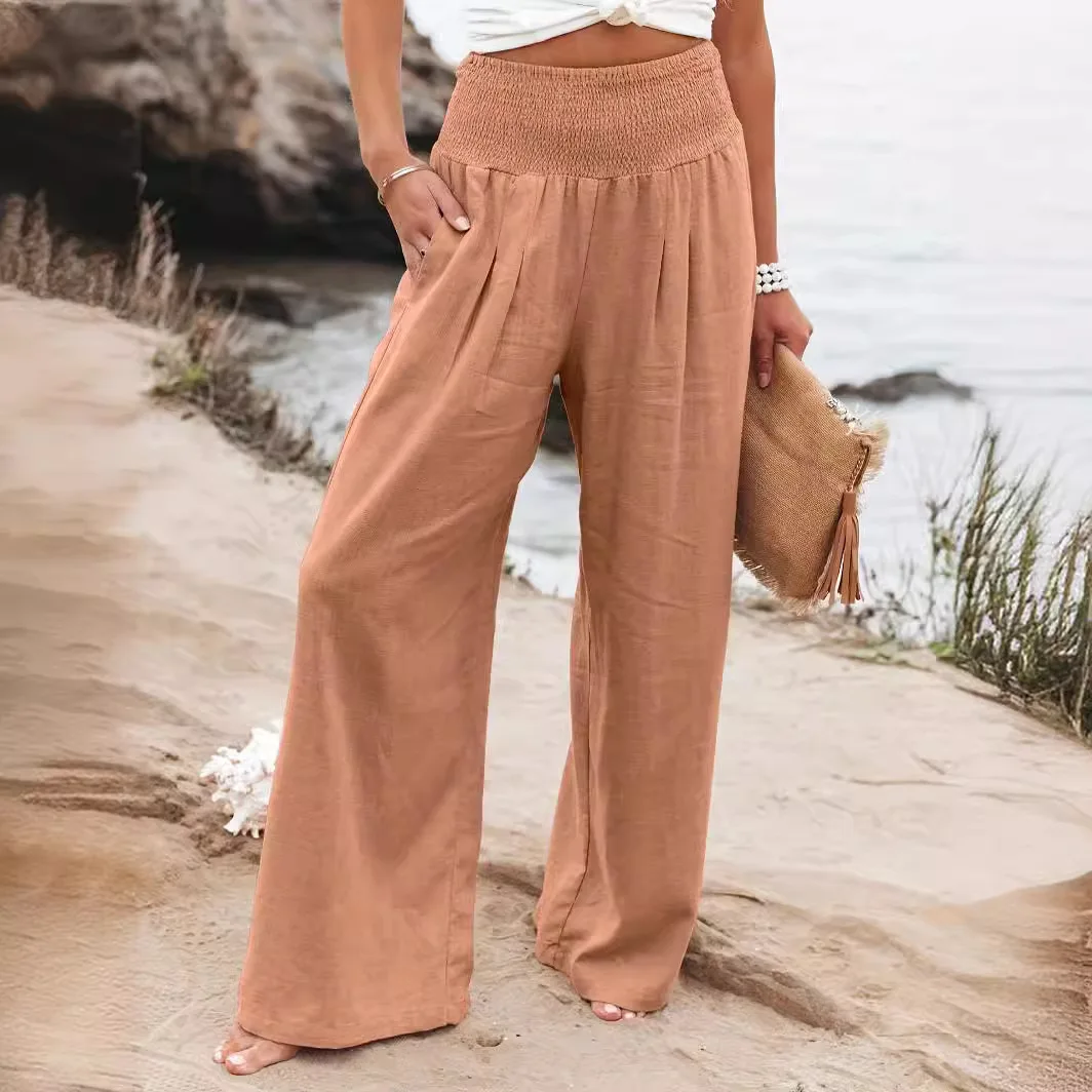 2025 nuevos pantalones casuales para mujer, estilo casual, cómodos pantalones largos de cintura media para mujer